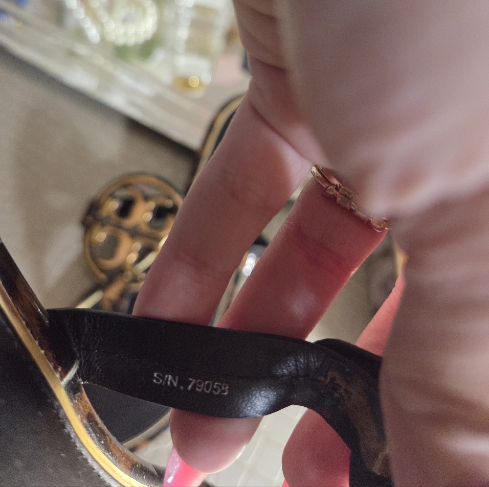 Tory Burch Tortoise Print Miller with Gold Metal Accents Sandals Size 8 - Picture 8 of 10